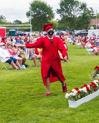 ORR Class of 2020
Old Rochester’s graduating class tosses their Graduation Caps in the air to celebrate graduating during the ceremony held on August 8, 2020. Photo by Ryan Feeney
