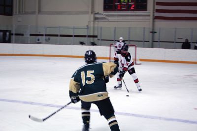 Old Rochester/Fairhaven co-op high school hockey team
The Old Rochester/Fairhaven co-op high school hockey team handily defeated a young Greater New Bedford Voc-Tech squad on December 14 at Tabor Academy. Photos by Mick Colageo
