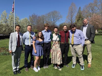 South Coast Conference Academic All-Stars
From left, Old Rochester Regional High School alumnus Eddie Gonet, ORRHS Principal Mike Devoll, seniors Ava McLeod, Jacob Hadley, Alia Cusolito, Brenna O'Donnell and Theo Jacobsen, and Superintendent Mike Nelson. The ORR quintet of students were named South Coast Conference Academic All-Stars. Photo courtesy ORR District
