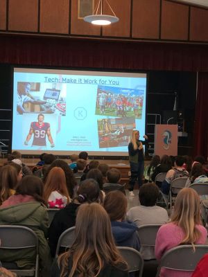 Internet-safety
The Old Rochester Regional School District and MA Superintendency Union #55, working in collaboration with the Southcoast Public Health Collaborative, recently hosted keynote speaker Katie Greer for a series of internet-safety talks. Photos courtesy ORR District
