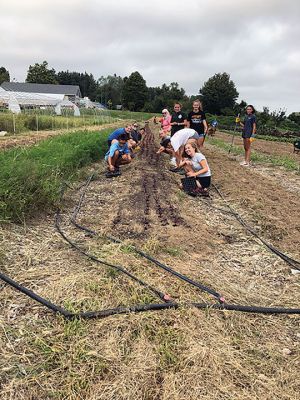 ORR Field Hockey
Each year, the Old Rochester Regional High School field hockey team members engage in a community service project. This year, on September 15, they went to "Sharing the Harvest Community Farm" at the YMCA of Dartmouth. The team worked hard in planting and preparing the fields for the next set of crops. All the produce is donated to 20 local hunger relief programs throughout the South Coast region. Photo courtesy Kate Souza
