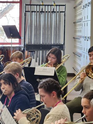 Old Rochester Regional Junior High School
Six Old Rochester Regional Junior High School students participated in the Southeastern Massachusetts Music Educators Association Junior District Festival (SEMMEA) held March 9-10. From left, Rebecca Schaefer, Brianna Cabral and Mara Donnelly enjoyed their experience at the festival, as did Isabella Perez-Dormitzer, left, and Erin Root. Sophie Zhou plays in the horn section. Photos courtesy ORR District
