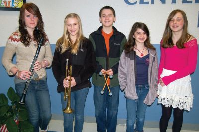 MMEA Music Festival 
Congratulations are in order for the five ORR Junior High students who shared their talent at the Southeast District MMEA Music Festival held Friday and Saturday, March 9 and 10, 2012 at Attleboro High School. Zenobia Nelles (Clarinet) and Jane Kassabian (Trumpet) performed with the Concert Band. Max Wolski (Vibes) performed with the Jazz Ensemble. Colleen Garcia (Soprano) and Lucy Saltonstall (Alto) were members of the Treble Chorus. 
