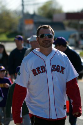 Opening Day
It was Opening Day  for the Old Rochester Little League April 28th. Wally the Green Monster and Former Red Sox Pitcher and South Coast native Brian Rose were on hand for the parade and opening ceremony. Photo by Felix Perez.
