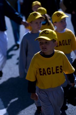 Opening Day
It was Opening Day  for the Old Rochester Little League April 28th. Wally the Green Monster and Former Red Sox Pitcher and South Coast native Brian Rose were on hand for the parade and opening ceremony. Photo by Felix Perez. More photos on page 60 and on line at wanderer.com
