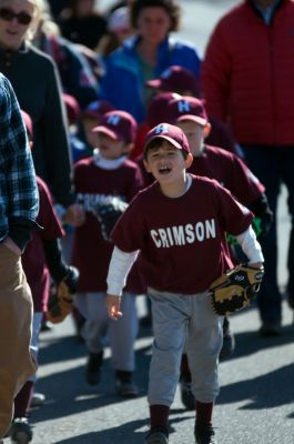 Opening Day
It was Opening Day  for the Old Rochester Little League April 28th. Wally the Green Monster and Former Red Sox Pitcher and South Coast native Brian Rose were on hand for the parade and opening ceremony. Photo by Felix Perez. More photos on page 60 and on line at wanderer.com
