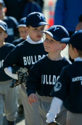 Opening Day
It was Opening Day  for the Old Rochester Little League April 28th. Wally the Green Monster and Former Red Sox Pitcher and South Coast native Brian Rose were on hand for the parade and opening ceremony. Photo by Felix Perez. More photos on page 60 and on line at wanderer.com
