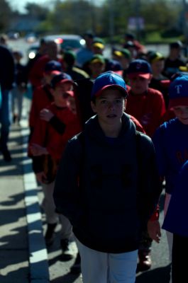 Opening Day
It was Opening Day  for the Old Rochester Little League April 28th. Wally the Green Monster and Former Red Sox Pitcher and South Coast native Brian Rose were on hand for the parade and opening ceremony. Photo by Felix Perez. More photos on page 60 and on line at wanderer.com
