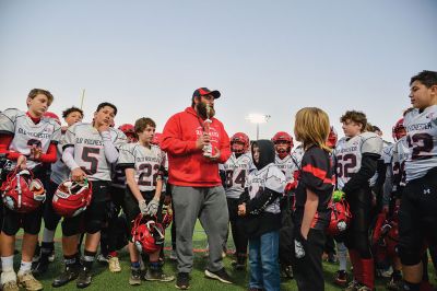 Old Rochester Youth Football’s
Old Rochester Youth Football’s 12-and-under team was the last Massachusetts entry among the eight programs represented in the four New England Pop Warner Regional Championship games held on Saturday at New Milford (Connecticut) High School. The Bulldogs earned some opportunities, thanks to great defensive plays like Nicholas Giokas’ first-quarter interception, a fumble forced by Benjamin Baptiste and recovered by David Medeiros Jr., 
