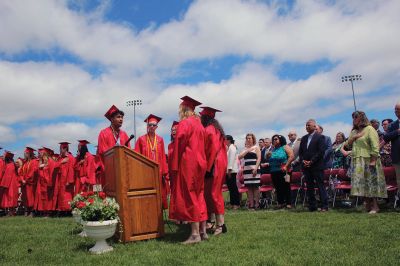 Class of 2022
Old Rochester Regional High School graduates toss their caps high into the air at the conclusion of Saturday's graduation exercises on the Mattapoisett campus. A beautiful Saturday afternoon greeted families, friends and supporters of the Class of 2022, which was led in the procession by Valedictorian Amaya McLeod, Class President Mackenzie Marie Wilson, Class Vice President John Joseph Kassabian and Class Treasurer Eddie Gonet. Photo by Mick Colageo
