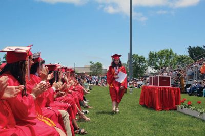 Class of 2022
Old Rochester Regional High School graduates toss their caps high into the air at the conclusion of Saturday's graduation exercises on the Mattapoisett campus. A beautiful Saturday afternoon greeted families, friends and supporters of the Class of 2022, which was led in the procession by Valedictorian Amaya McLeod, Class President Mackenzie Marie Wilson, Class Vice President John Joseph Kassabian and Class Treasurer Eddie Gonet. Photo by Mick Colageo
