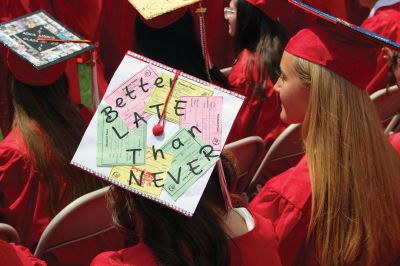 Class of 2022
Old Rochester Regional High School graduates toss their caps high into the air at the conclusion of Saturday's graduation exercises on the Mattapoisett campus. A beautiful Saturday afternoon greeted families, friends and supporters of the Class of 2022, which was led in the procession by Valedictorian Amaya McLeod, Class President Mackenzie Marie Wilson, Class Vice President John Joseph Kassabian and Class Treasurer Eddie Gonet. Photo by Mick Colageo
