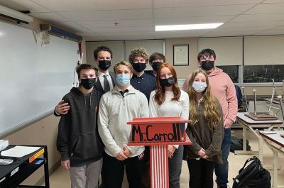 ORR Debate Team
Edward Gonet IV took this selfie-style photo, including Old Rochester Regional High School debate team members Maxwell Vivino, Samuel Harris, Mackenzie Wilson, Eva Hartley, Jacob Hadley, Theo Jacobsen and Jaymison Gunschel.
