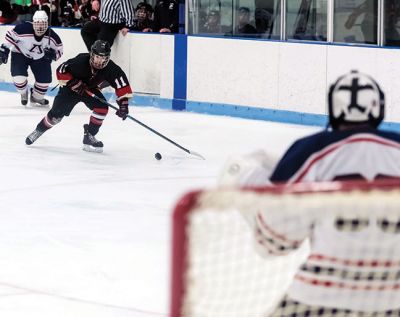 ORR Hockey
ORR Hockey beat Apponequet 5 - 0 at Driscoll arena on Wednesday, January 7th. ( right) ORR players celebrate another goal. Photos by Ryan Feeney
