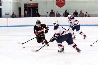 ORR Hockey
ORR Hockey beat Apponequet 5 - 0 at Driscoll arena on Wednesday, January 7th. ( right) ORR players celebrate another goal. Photos by Ryan Feeney
