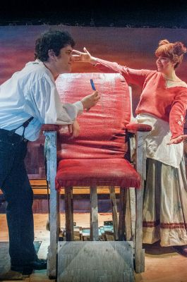 Sweeney Todd
Starring in the ORR High School Drama Club production “Sweeney Todd,” Emily Faulkner plays Mrs. Lovett with Kyle Costa as Sweeney Todd. The play opens on Thursday, April 9 at 7:30 pm with further showings April 10-11 at 7:30 pm and April 12 at 2:00 pm. Photo by Felix Perez
