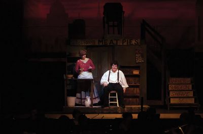 Sweeney Todd
Starring in the ORR High School Drama Club production “Sweeney Todd,” Emily Faulkner plays Mrs. Lovett with Kyle Costa as Sweeney Todd. The play opens on Thursday, April 9 at 7:30 pm with further showings April 10-11 at 7:30 pm and April 12 at 2:00 pm. Photo by Felix Perez
