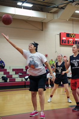 Alumni Basketball
The Old Rochester Regional High School alumni and the ORR boys’ and girls’ basketball teams shared a couple of friendly games of basketball on March 29 during the 2nd annual Old Rochester Regional Hall of Fame Alumni Hoops Classic. The women’s alumni team lost to the girls’ team 45-29, while the men’s alumni team beat the boys’ team in a close game of 75-63. Photos by Colin Veitch
