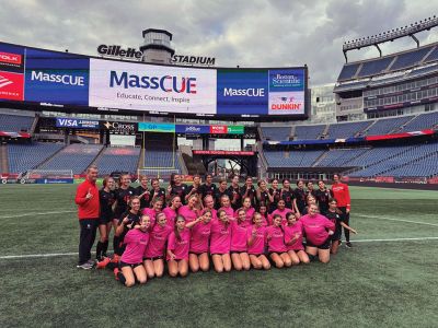 The Old Rochester boys and girls soccer teams played recent games at Gillette Stadium. Photos courtesy ORR District
