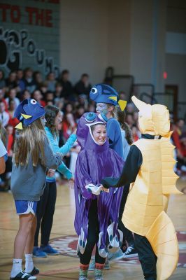 ORR Homecoming Week
Homecoming week always brings along the Friday afternoon pep rally at ORR High School when groups of students from each grade perform a skit, competing against each other for the top spot. Here, a senior performs in a skit based on the animated film Mulan. Photo by Colin Veitch 
