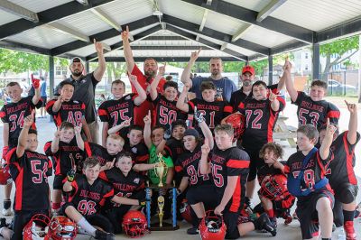 ORR Pop Warner
The ORR Pop Warner football team, led by Coach David Medeiros, topped off an undefeated season on Sunday with a 27-12 win over Taunton. Photos courtesy Phil Mello
