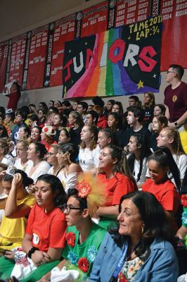 ORR Homecoming Pep Rally
Friday, October 20, was the annual Homecoming pep rally at Old Rochester Regional High School. Principal Mike Devoll said it best: “This has been the best Homecoming week ever, and this will be the best Homecoming ever!” Devoll was right on all accounts – whether it was skits or sports. Photos by Jean Perry
