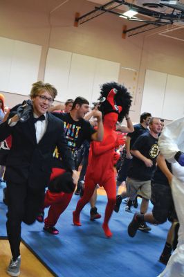 ORR Spirt Week
It was seniors versus juniors versus sophomores versus freshman at the Old Rochester Regional High School Homecoming Pep Rally on Friday, October 17. Every year, each grade competes against each other for best skit, traditionally an ORR-themed parody of a movie. Can you guess what each grade level chose for their skit? Photos by Jean Perry
