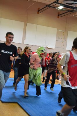 ORR Spirt Week
It was seniors versus juniors versus sophomores versus freshman at the Old Rochester Regional High School Homecoming Pep Rally on Friday, October 17. Every year, each grade competes against each other for best skit, traditionally an ORR-themed parody of a movie. Can you guess what each grade level chose for their skit? Photos by Jean Perry
