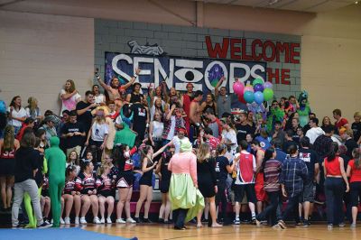 ORR Spirt Week
It was seniors versus juniors versus sophomores versus freshman at the Old Rochester Regional High School Homecoming Pep Rally on Friday, October 17. Every year, each grade competes against each other for best skit, traditionally an ORR-themed parody of a movie. Can you guess what each grade level chose for their skit? Photos by Jean Perry
