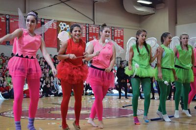 ORR Spirt Week
It was seniors versus juniors versus sophomores versus freshman at the Old Rochester Regional High School Homecoming Pep Rally on Friday, October 17. Every year, each grade competes against each other for best skit, traditionally an ORR-themed parody of a movie. Can you guess what each grade level chose for their skit? Photos by Jean Perry
