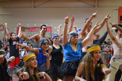 ORR Spirt Week
It was seniors versus juniors versus sophomores versus freshman at the Old Rochester Regional High School Homecoming Pep Rally on Friday, October 17. Every year, each grade competes against each other for best skit, traditionally an ORR-themed parody of a movie. Can you guess what each grade level chose for their skit? Photos by Jean Perry
