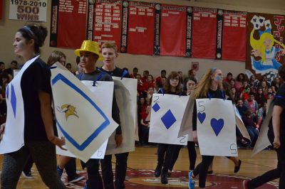 ORR Spirt Week
It was seniors versus juniors versus sophomores versus freshman at the Old Rochester Regional High School Homecoming Pep Rally on Friday, October 17. Every year, each grade competes against each other for best skit, traditionally an ORR-themed parody of a movie. Can you guess what each grade level chose for their skit? Photos by Jean Perry
