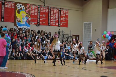 ORR Spirt Week 
It was seniors versus juniors versus sophomores versus freshman at the Old Rochester Regional High School Homecoming Pep Rally on Friday, October 17. Every year, each grade competes against each other for best skit, traditionally an ORR-themed parody of a movie. Can you guess what each grade level chose for their skit? Photos by Jean Perry
