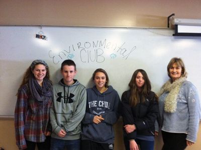 Environmental Club
Old Rochester Regional High School’s Environmental Club from left to right: Catherine Cunningham, Ryan Noonan, Bailey Truesdale, Amanda MacFarland, and Lynn Connor (advisor).
