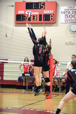 ORR Girls’ Volleyball Team
The ORR Girls’ Volleyball Team gave it their best on September 14 versus Fairhaven, but lost the third game in the series. They are at a loss of 1-3 games so far in the five-game series, but still have a chance at the overall win. Photos by Colin Veitch
