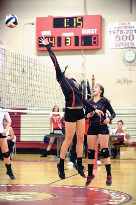 ORR Girls’ Volleyball Team
The ORR Girls’ Volleyball Team gave it their best on September 14 versus Fairhaven, but lost the third game in the series. They are at a loss of 1-3 games so far in the five-game series, but still have a chance at the overall win. Photos by Colin Veitch
