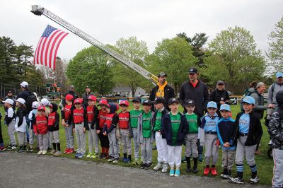 Old Rochester Youth Baseball League
The first Opening Day since 2019 brought out Old Rochester Youth Baseball League players and their families on Saturday morning in Rochester. A parade began at the Dexter Lane baseball complex and made its way to Gifford Park, where ORYB’s David Arancio recognized the many years of service from Derek Mello, Peter Vieira and David Nelson, who all threw ceremonial first pitches. Players in their final season were also recognized. Photos by Mick Colageo
