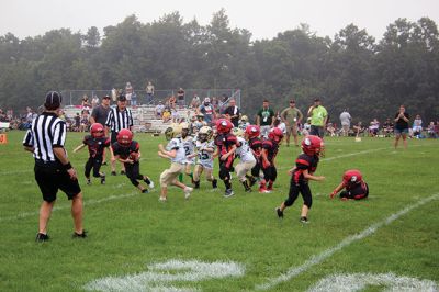 Old Rochester Youth Football
Cheerleaders as well as football players are digging into the fall season, as the Old Rochester Youth Football program hosted Dighton-Rehoboth for a set of age-group games on Sunday at the high school football field. Photos by Mick Colageo
