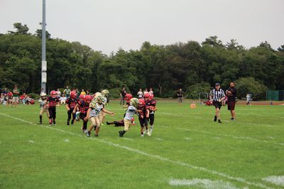 Old Rochester Youth Football
Cheerleaders as well as football players are digging into the fall season, as the Old Rochester Youth Football program hosted Dighton-Rehoboth for a set of age-group games on Sunday at the high school football field. Photos by Mick Colageo
