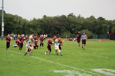 Old Rochester Youth Football
Cheerleaders as well as football players are digging into the fall season, as the Old Rochester Youth Football program hosted Dighton-Rehoboth for a set of age-group games on Sunday at the high school football field. Photos by Mick Colageo
