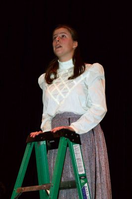 Our Town
Holly Cardoza plays the part of Emily Webb in the Old Rochester Regional High Schools production of Our Town, written by Thornton Wilder and directed by Paul Sardinha. The drama club will be presenting the classic American play about a small New England town on November 19 - 21. Photo by Anne O'Brien-Kakley.
