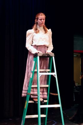 Our Town
Holly Cardoza plays the part of Emily Webb in the Old Rochester Regional High Schools production of Our Town, written by Thornton Wilder and directed by Paul Sardinha. The drama club will be presenting the classic American play about a small New England town on November 19 - 21. Photo by Anne O'Brien-Kakley.
