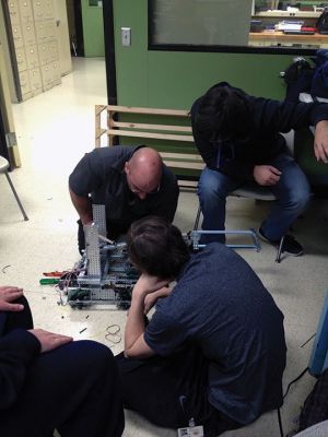 Old Colony Robotics
Tensions are high as the Old Colony Robotics teams prepares for the VEX Robotics Starstruck Competition on January 21. The students have spent countless hours building and re-building their robot in preparation for the event. Photos by Elizabeth Jerome
