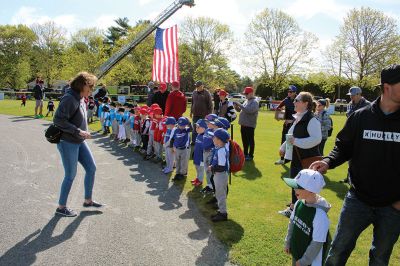 Opening Day of Old Rochester Youth Baseball
Opening Day of Old Rochester Youth Baseball brought out the crowds to hail the march from the Dexter Lane fields over to Gifford Park for ceremonies, including recognition for 12-year-old players entering their final year of little league. Photos by Mick Colageo
