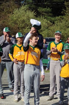 Opening Day of Old Rochester Youth Baseball
Opening Day of Old Rochester Youth Baseball brought out the crowds to hail the march from the Dexter Lane fields over to Gifford Park for ceremonies, including recognition for 12-year-old players entering their final year of little league. Photos by Mick Colageo
