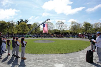 Opening Day of Old Rochester Youth Baseball
Opening Day of Old Rochester Youth Baseball brought out the crowds to hail the march from the Dexter Lane fields over to Gifford Park for ceremonies, including recognition for 12-year-old players entering their final year of little league. Photos by Mick Colageo
