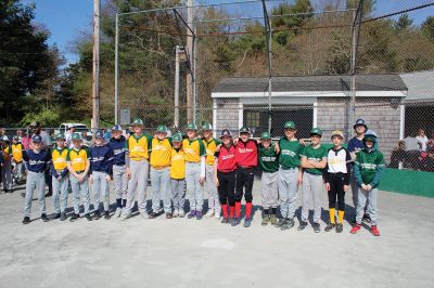 Opening Day of Old Rochester Youth Baseball
Opening Day of Old Rochester Youth Baseball brought out the crowds to hail the march from the Dexter Lane fields over to Gifford Park for ceremonies, including recognition for 12-year-old players entering their final year of little league. Photos by Mick Colageo
