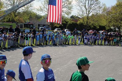 Opening Day of Old Rochester Youth Baseball
Opening Day of Old Rochester Youth Baseball brought out the crowds to hail the march from the Dexter Lane fields over to Gifford Park for ceremonies, including recognition for 12-year-old players entering their final year of little league. Photos by Mick Colageo
