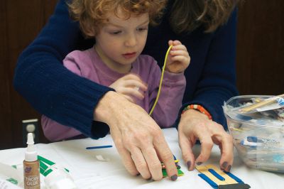 Holiday Ornaments
Kathryn Staple helps her son, William, craft a home-made ornament at the Mattapoisett Library on Saturday, December 15.  The Friends of the Library held their annual ornament-making activity for families with young children.  Photo by Eric Tripoli.
