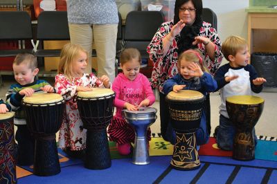 Otha Day
Drum master Otha Day spent the day with Rochester Memorial School students on November 21, giving lessons on rhythm and handing out percussion instruments, including drums and shakers, during drumming workshops held throughout the day. Photos By Jean Perry
